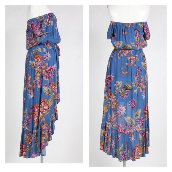 Floral Off Shoulder Hi Lo Dress - Picture 4 of 4